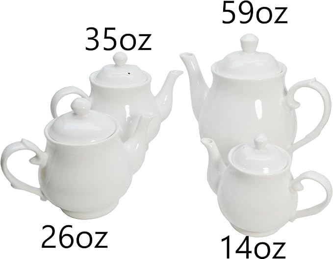 White Porcelain Teapot 400ml, Small Lotus Tea Pot Coffee Tea Water Pot Vintage Ceramic Gooseneck Little Kettle (14oz)