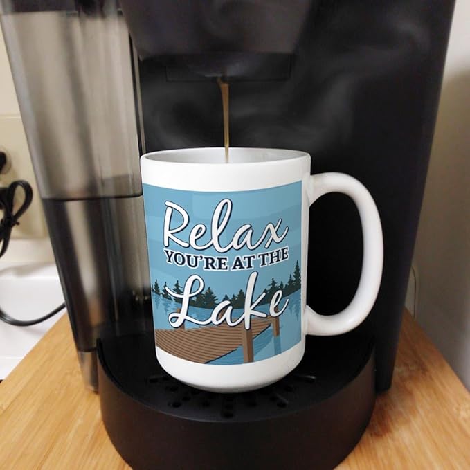 ThisWear Lake Themed Gifts Relax You're at the Lake Mug Set