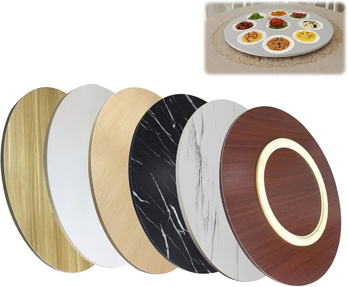 Wooden Turntable Large Dining Table Lazy Susan Turntable Round Ø 50cm-100cm - Kitchen Rotating Serving Plate, With Bearings, Stable, No Tilt, 360° Rotating Tray For Serving Food (Color : Red-brown,