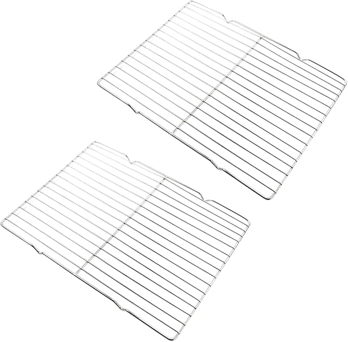 2pcs Easy to Use Wire Rack Cooling Stainless Steel Cooking for Baking Goods and Draining Oils Stainless Steel