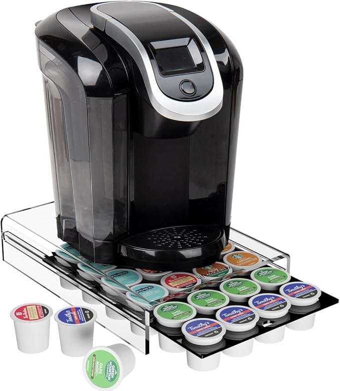 LifeMoreasy K Cup Holder,Coffee Pod Holder Drawer Capsule Display Storage for K-cup 24pods
