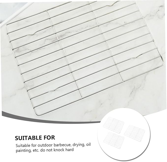 3pcs Nonstick Baking Cooling Rack Set Small Size Stainless Steel Cake and Pastry Cooler Shelves for Home Bakers