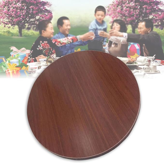50-100cm Rotating Serving Plate Round Wooden Turntable - For Hotel Banquet Home Kitchen Dining Room Table Top Turntable, 360° Smooth Rotational, Easy To Share All Food (Color : Red-brown, Size : Ø50
