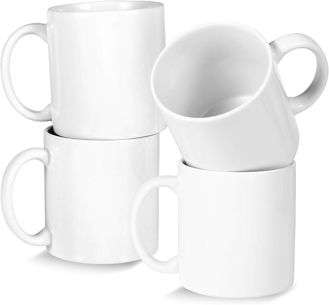 BYCNZB 22oz white Super Large Ceramic Coffee Mugs Large Handles Set of 4