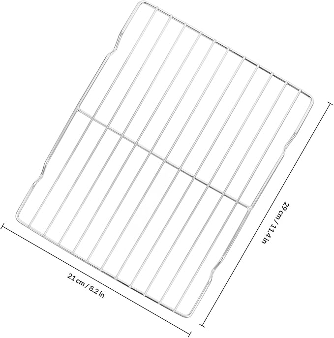 Toyvian Stainless Steel Barbecue Grid Rack Portable Roasting Cooling Rack Non-stick Cooling Holder for Outdoor Bbq and Kitchen Baking