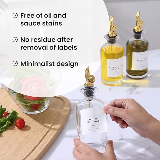 Molimoli Coffee Syrup Dispenser Set of 2 Gold - 500ml Minimalist Pantry Labels