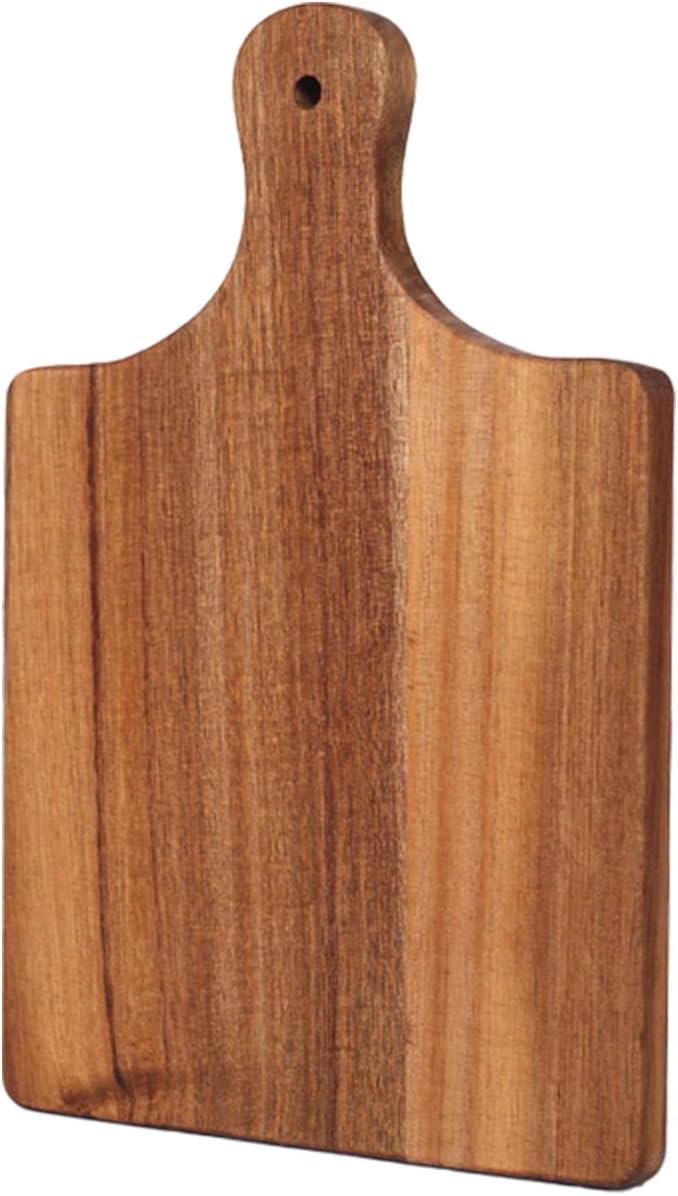 Acacia Wood Serving Board with Handle, Small Size 11" x 8"- Wooden Cutting Chopping Board for Meat, Vegetables, Bread, Charcuterie, Cheese Board - Food Serving Tray for Kitchen Appetizers