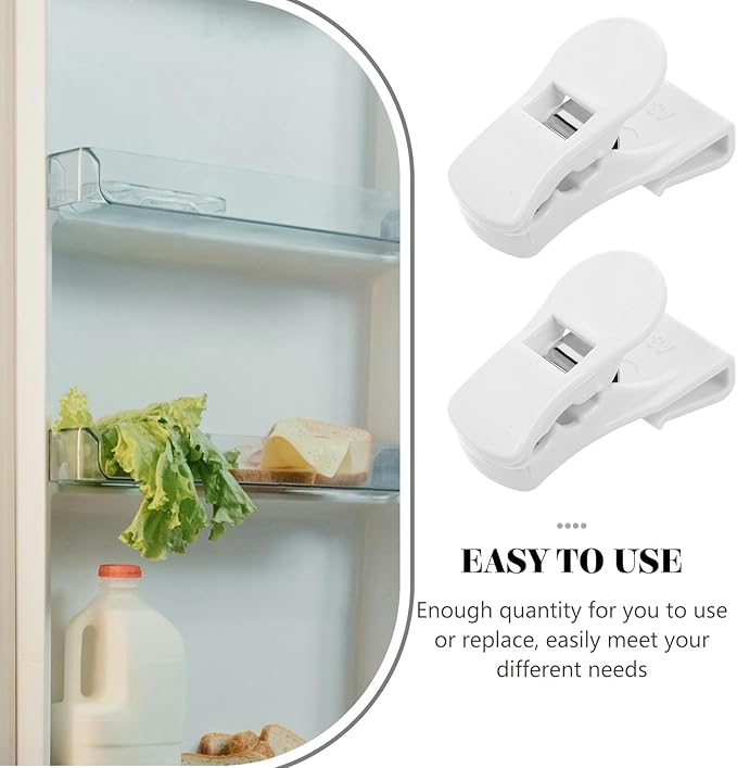 FUOYLOO 4pcs Refrigerator Divider Clamps White Small Food Partition Board Clips Fridge Side Door Organizer for Kitchen Storage and Freezer Shelf Management