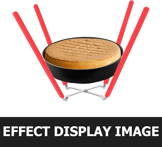 2pcs Inverted Cooling Racks For 5-8 Inch Round Chiffon Cake Pan - Stainless Steel Steamer Rack Foldable Stand With 4 Non Slip Silicone Legs For Baking Mold