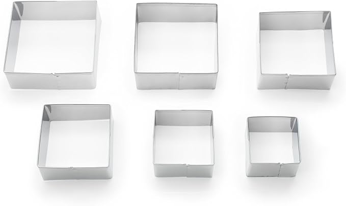 Fox Run, 1 x 2.75 x 2.75 inches, Square Cookie Cutter Set