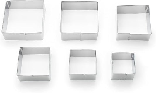 Fox Run, 1 x 2.75 x 2.75 inches, Square Cookie Cutter Set