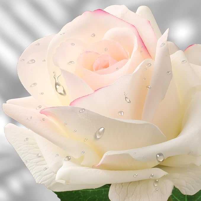 Eyamuno 7pcs Artificial Rose Fake Flowers Long Stem Fake Silk Real Touch Roses for DIY Wedding Party Table Centerpiece Home Decor