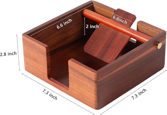 Natural Acacia Napkin Holder for Table, Napkin Dispenser, Decorative Beverage Napkin Holder for Kitchen, Home,Bar (Natural)