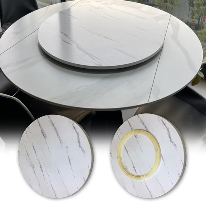 50-100cm Large Turntable Rotating Lazy Susan For Kitchen Dining Table Tabletop, Wooden Round Swivel Tray Smooth Easy To Clean, 360°, For Place Tableware, Partake Of Some Food (Color : White-B, Size