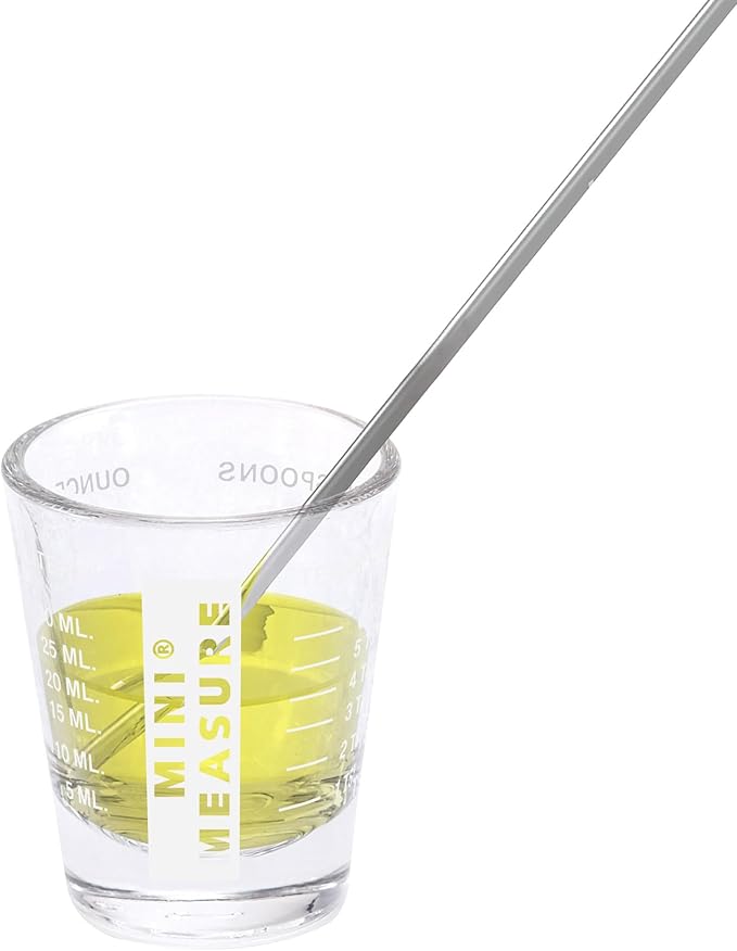 Kolder Mini Measure Multi-Purpose Shot Glass, Heavyweight Glass, Patriotic Red White And Blue, 3-Piece Set, For Liquid And Dry Ingredients And Precise Recipe Prep