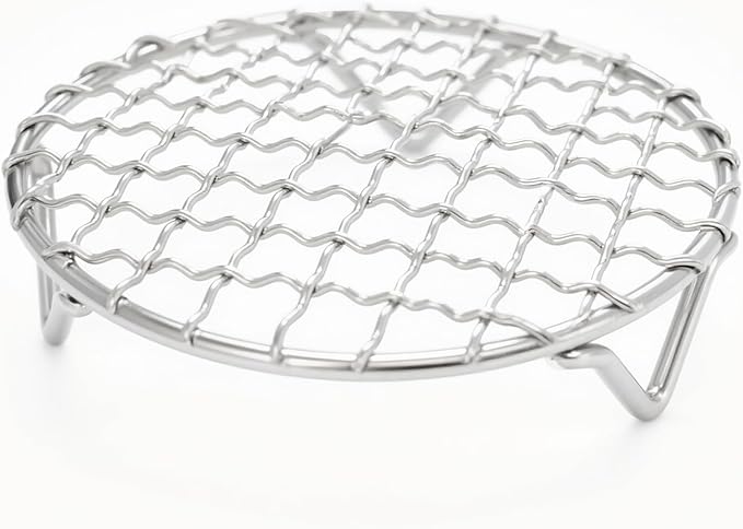 Cooling Rack 5 Inch Round Stainless Steel - Multi-Use Wire Rack for Cooking, Baking, Cookie Cooling, Steaming & BBQ - Sturdy 20mm Legs for Even Airflow, Durable Versatile Kitchen Tool for Home Bakers