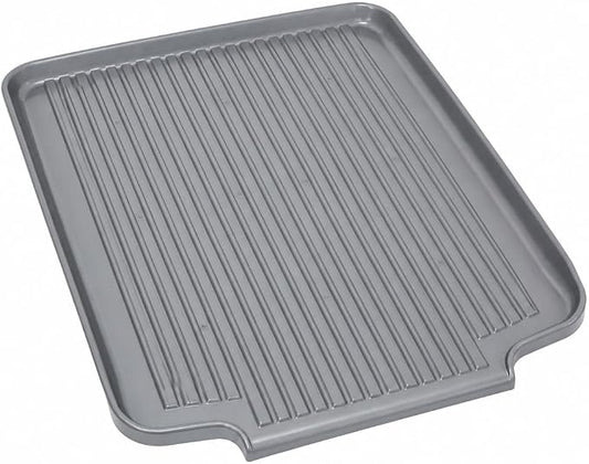 Better Houseware Dish Drainer Mat, Large Metallic Silver Dish Drain Board for Kitchen Countertop, Protects Surfaces & Speeds Drying, 19.5 x 15.5 x 1.25, Metallic Silver