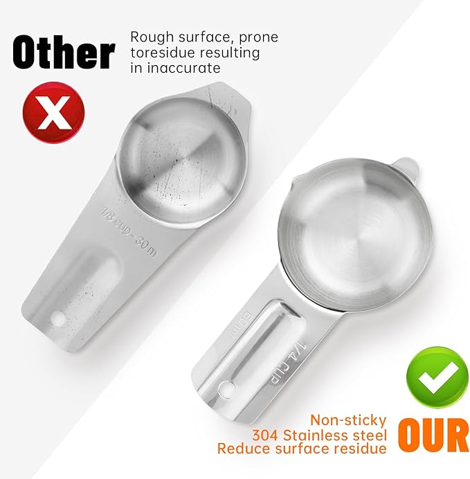 Measuring Cups Set,7 Pieces Stainless Steel Stackable Nesting Heavy Duty Measuring Cups,Perfect for Dry and Liquid Ingredients for Baking & Cooking