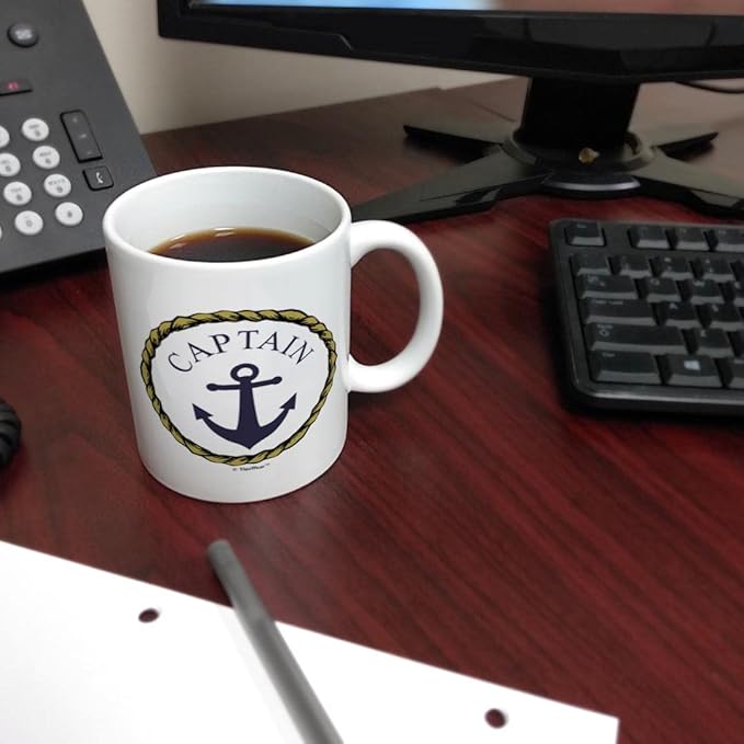 ThisWear Boating Gifts For Men Captain Nautical Gift For Men Classic Nautical 11oz Ceramic Coffee Mug with Handle