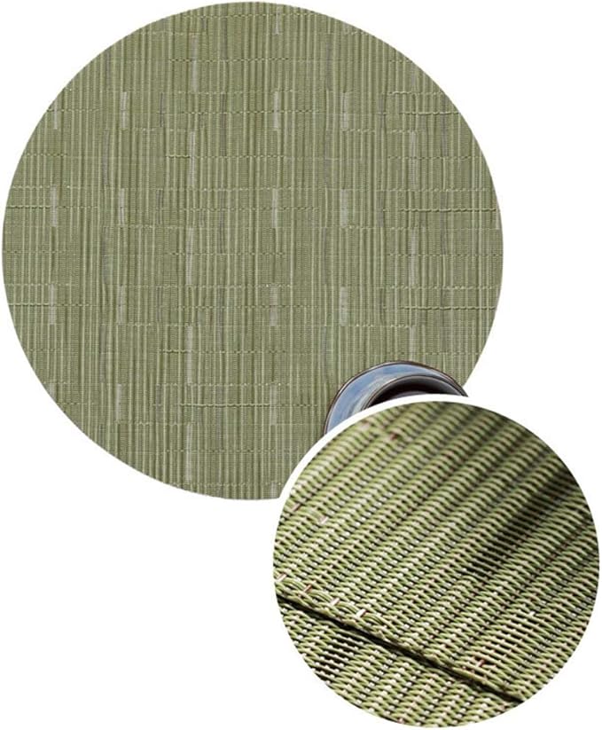Round Placemats Set of 4 Woven Table Mats Washable Non-Slip Place Mats 13.8 Inch for Christmas Decoration Home Wedding Party,Green