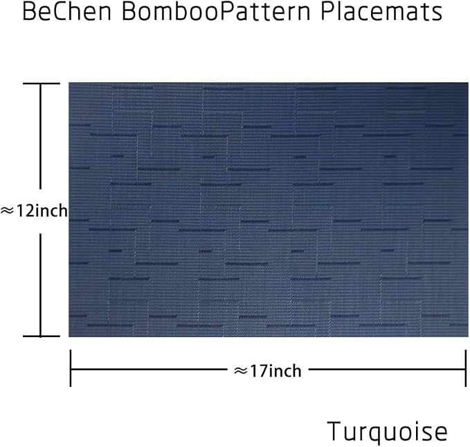 Plastic Placemats,Non Slip Washable Placemats for Dining Table Wipe Clean Table Mats Set of 6 (Navy Blue)
