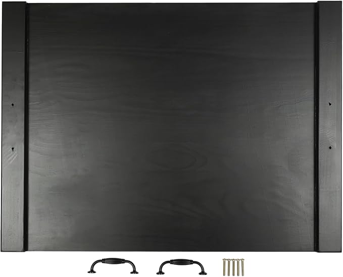 Noodle Board, 21.65x30.31in Stove Cover, Pine Wood Chopping & Cutting Board, Kitchen Serving Tray with Metal Handles, Countertop Expander for Sink, Rustic Gas/Electric Stove Top Protector, Black