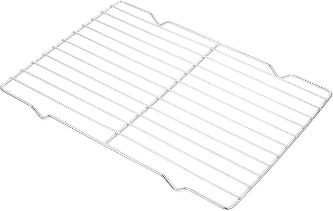 Toyvian Stainless Steel Barbecue Grid Rack Portable Roasting Cooling Rack Non-stick Cooling Holder for Outdoor Bbq and Kitchen Baking