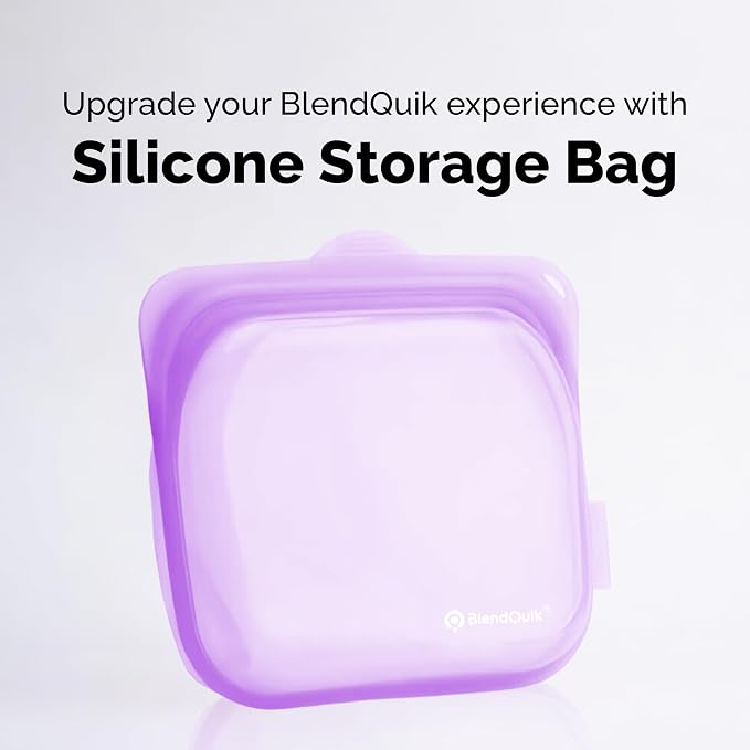 Reusable Silicone Food Storage Bags, 1000 ml Capacity, Leak Proof Freezer Silicone Bags, Easy To Clean Reusable Travel Bag, Purple