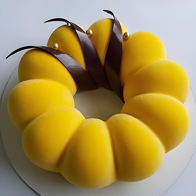 8.3 Inch Ring Cake Pan, Non-stick Silicone Flower Shaped Baking Pan for Pumpkin Cake, Chiffon Cake, French Dessert, Bread, Pastry, Mousse, Brownie, Chocolate