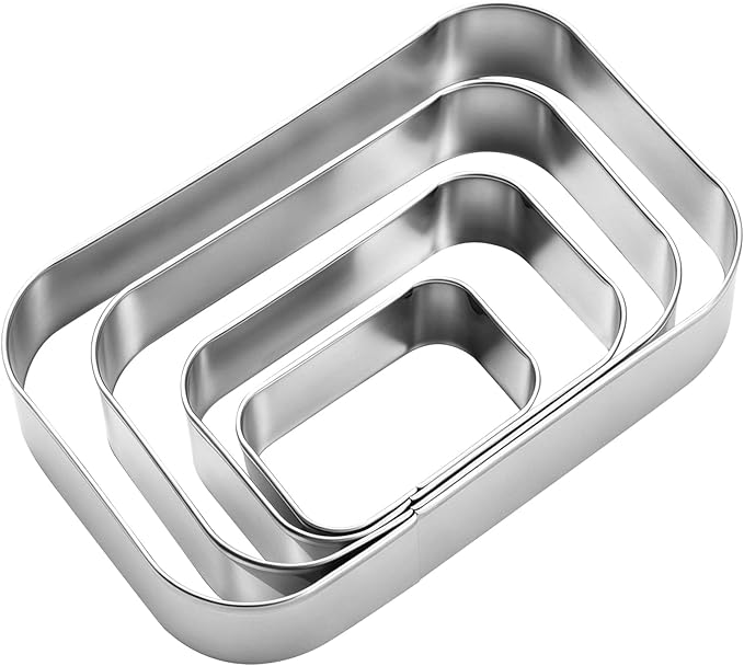 Rounded Rectangle Cookie Cutter Stainless Steel Plaque Cookie Cutters Geometric Frame Cookie Cutters Shapes Molds for Baking 1 Inch Depth