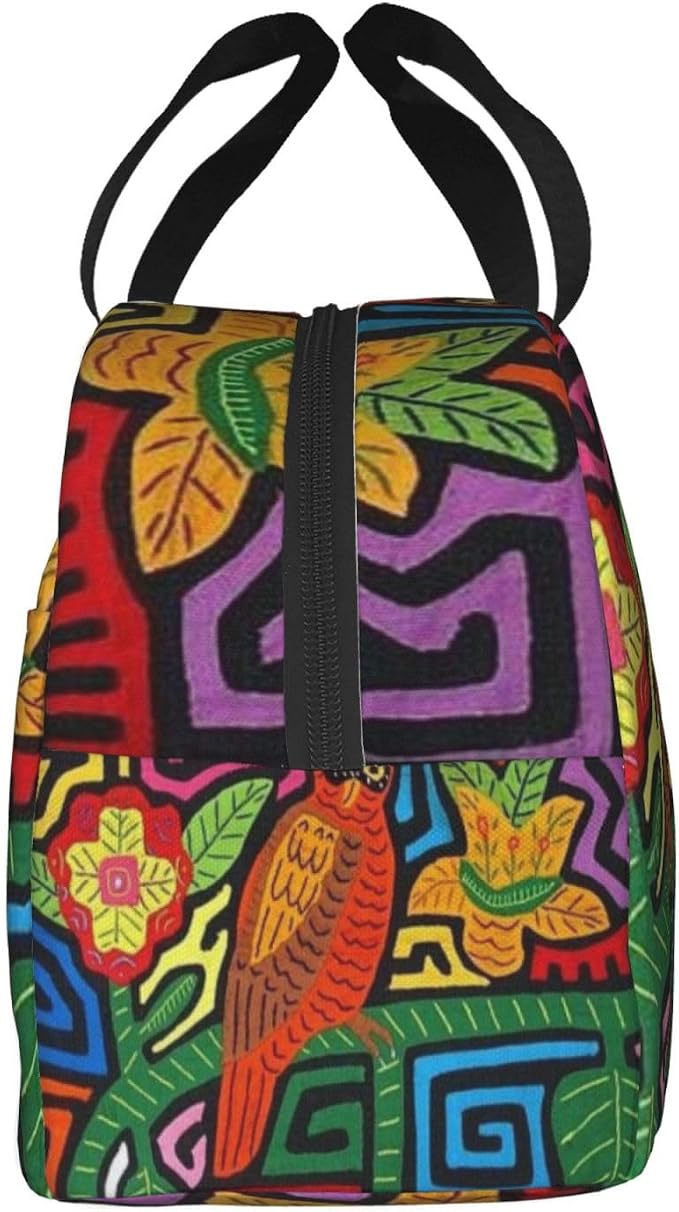 Mola De Panama Reusable Insulated Lunch Bag Waterproof Lunch Box Thermal Cooler Tote Bag For Work Office Travel Picnic For Women Men