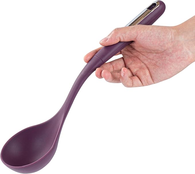 Restaurantware Silicone Utensil Set Pack of 1 Non-Slip Handle 6-Piece Kitchen Tool Set, Heat-Resistant Dishwasher-Friendly Cooking Accessories, Durable Purple Cooking Utensils