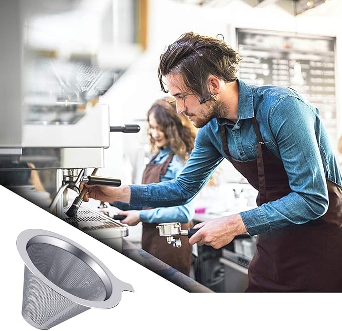 ANNMEXX Upgraded Pour Over Coffee Filter, Coffee Dripper, Paperless Mess Stainless Steel Coffee Filter, Maker One to Two Cup Coffee, Easy to Use and Clean (1-2Cups)