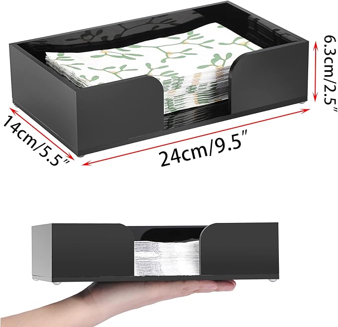 Sumnacon Acrylic Guest Towel Holder, Modern Rectangular Disposable Hand Towel Holders Tray for Table, Bathroom Flat Napkin Organizer Basket, Paper Towels Dispenser for Kitchen Counter Vanity Party