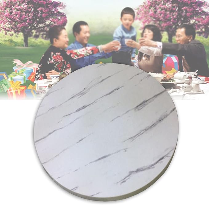 50-100cm Rotating Serving Plate Round Wooden Turntable - For Hotel Banquet Home Kitchen Dining Room Table Top Turntable, 360° Smooth Rotational, Easy To Share All Food (Color : White-B, Size : Ø1000