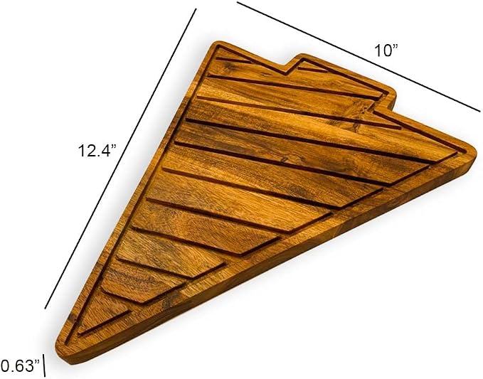 Affinity Decor Organic Acacia kitchen Cutting Chopping Charcuterie Board Platter for Butcher Block Cheese and Vegetables (Slicey Christmas Tree Board 12.5"L x 10"W)