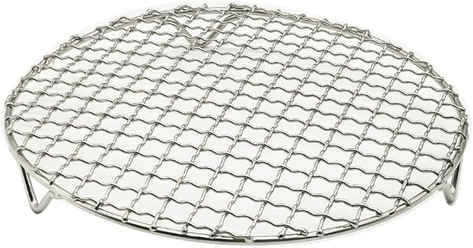 for Round Cooling Rack 2-Pack for Baking and Cooking, for Stainless Steel Wire Grid for Oven, Steamer and BBQ, Easy to Clean, Silver