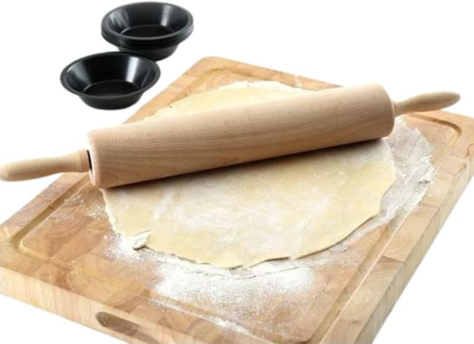 TrueCraftware 18" Wooden Rolling Pin 3-1/4" Diameter- WoodenRoll Pin for Fondant Pie Crust Cookie Pastry Dough Classic Pastry Rolling Pin