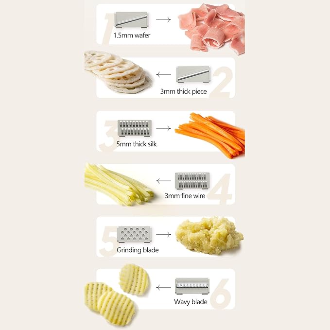Mandoline Slicer for Kitchen,Mandoline Slicer with Container,6 in 1 Multi Purpose Food Chopper Vegetable Slicer,Cheese Shredder,Kitchen Gadgets