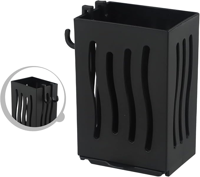 Wall Mounted Utensil Holder with Drip Tray, Kitchen Cutlery Drying Rack and Storage Box for Spoon Fork Brush Sponge, ABS Plastic Sink Side(Black)