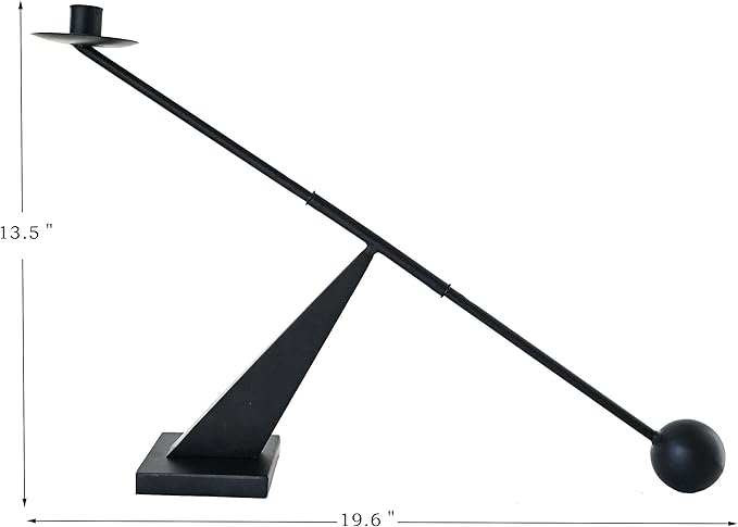 Black Metal Modern Candle Holder Candlestick Holders Decorative Candle Stand, Tapered Candle Holders Home Decoration 19 inch