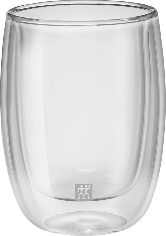 ZWILLING Sorrent 39500-076 Sorrento Double Wall Glass Coffee 6.8 fl oz (200 ml), Set of 2 Pieces, Tumbler, Heat Resistant, Cold Insulation, Double Wall Construction, Coffee Cup, Microwave Safe