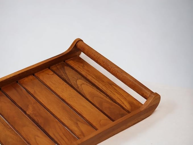 Vesta Homes Set of 2 Romper Teak Wood Rectangular Serving Tray for Home/Kitchen/Restaurant/Office Organizer/Dining Table|Premium Wooden Trays| 18 X 12 ; 15 x 10 inches | Handcrafted in India