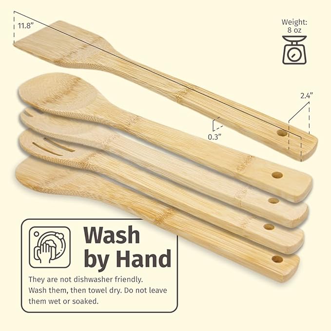 PrintSupremacy Custom Engraved Bamboo Cooking Spoons Set, Non Stick Wooden Kitchen Gadget Pan Cookware, Baking Gift for Housewarming Wedding Birthday, Chef Foodie Gift (Custom, 1 Pc - Spatula)