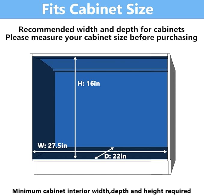 LOVMOR Individual Pull Out Cabinet Organizer, 2 Tier Slide Out Cabinet Drawers, Pots and Pans Organizer and Storage Pantry Shelf for Kitchen (27" W x 21½" D)