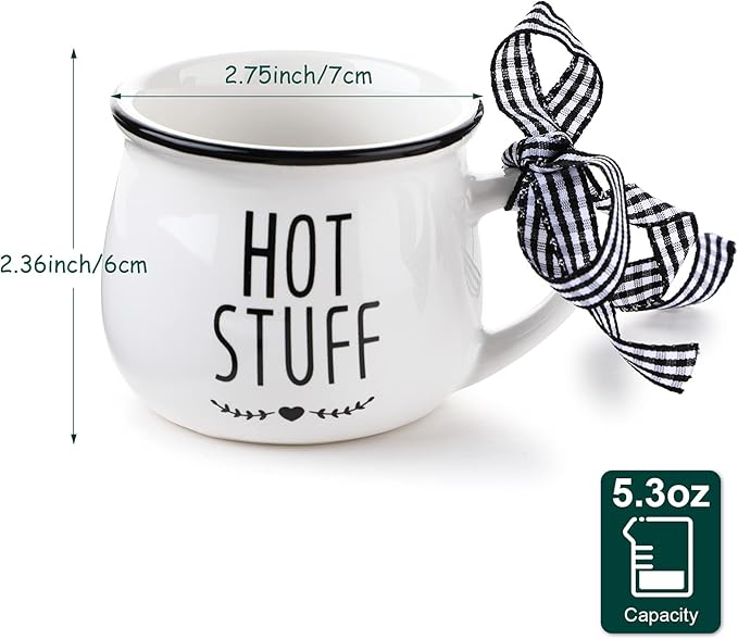 Patelai 4 Pcs Mini Espresso Cups 5 oz Coffee Mugs Set with Handle for Coffee Bar Tiered Tray Farmhouse Kitchen Decoration Holiday Party Gift