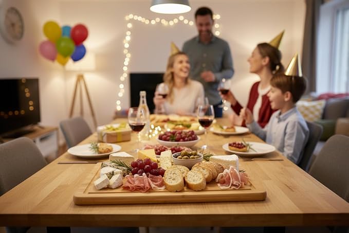 3PCS Bamboo Cutting Board Set - Durable Wooden Cutting Boards with Deep Juice Grooves & Built-in Handles & Hanging Holes, Ideal for Chopping Meat, Vegetables, Dishwasher Safe