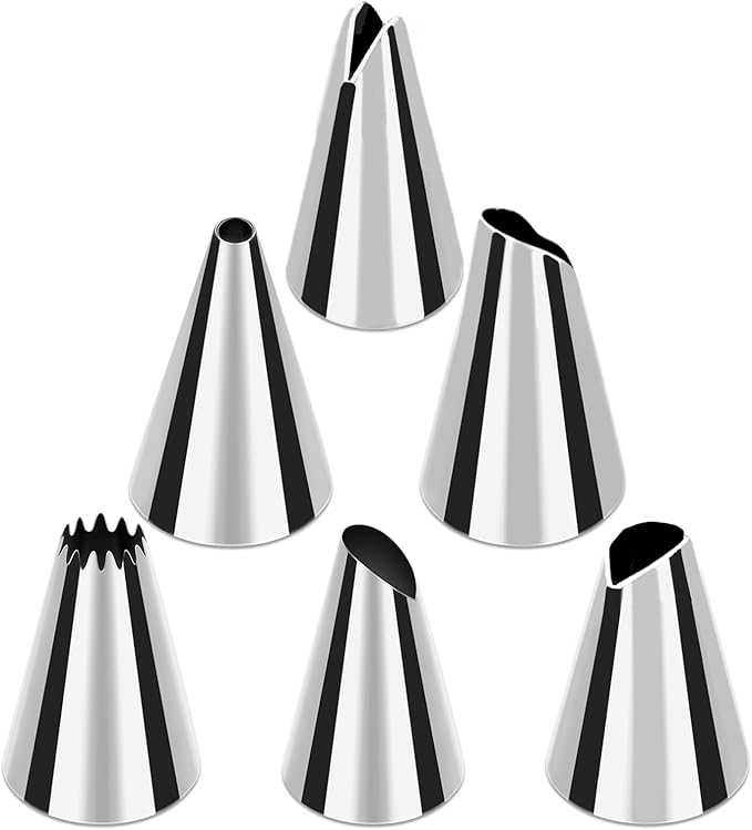 Dr.Pedi 8 Pieces Piping Bags and Tips Set 6 Icing Tips Icing Piping Nozzles Set Frosting Bags Ties Cupcake Decorating Kit Cupcake Pastry Tool