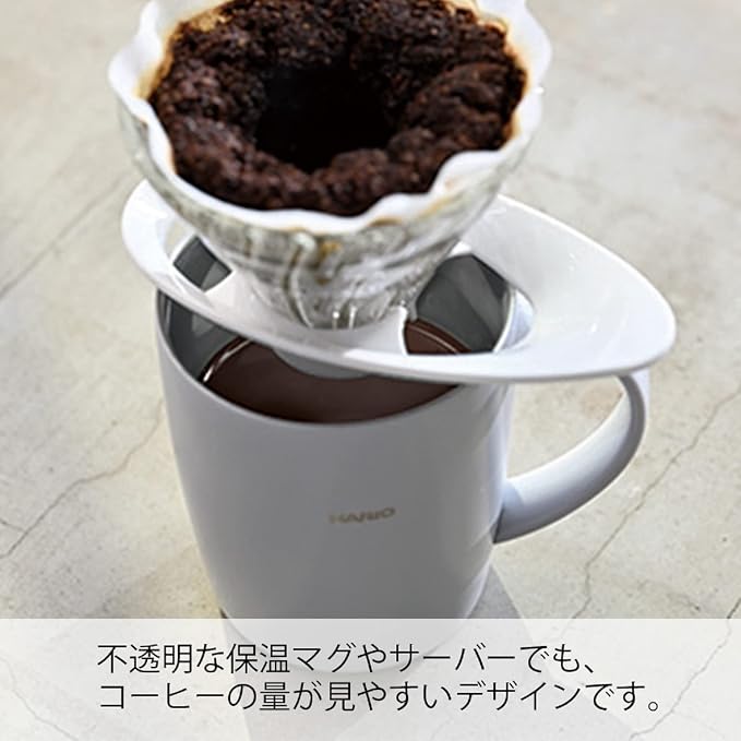 HARIO VDGR-02-W V60 Heat-resistant Glass Transmission Dripper 02 for 1 to 4 Cups, White, Made in Japan