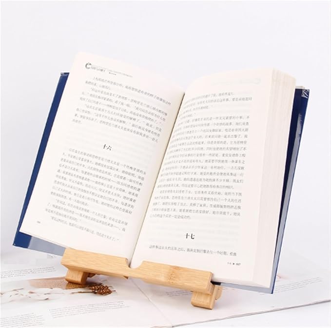 Kitchen Recipe Holder Wooden Recipe Book Holder for Office Kitchen Counter Multifunctional Stand(B)